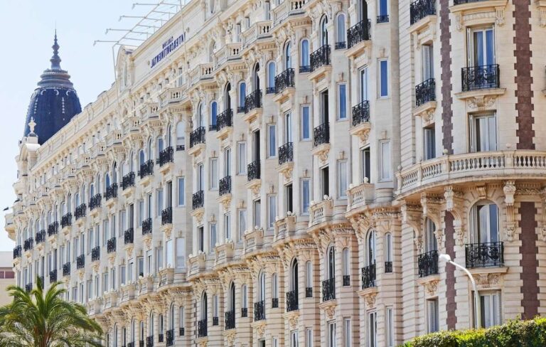 Elegant historic building in Cannes with intricate details