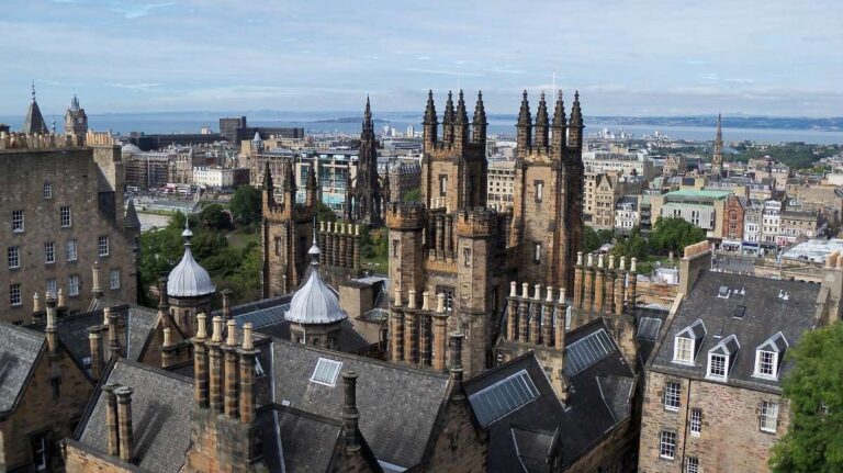 Edinburgh city skyline with historic gothic architecture