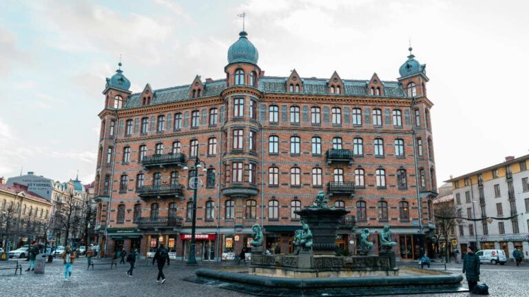 A historic brick building in Gothenburg's city center