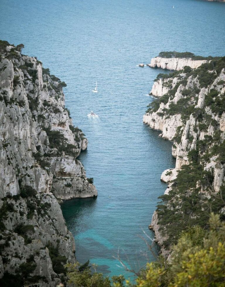 Dramatic cliffs of Massif des Calanques near Marseille