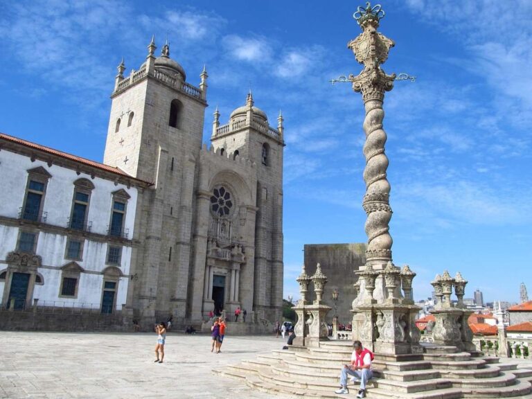 Porto Cathedral with ornate architecture and a plaza in front