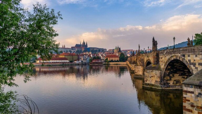 Prague's Charles Bridge across the Vltava River