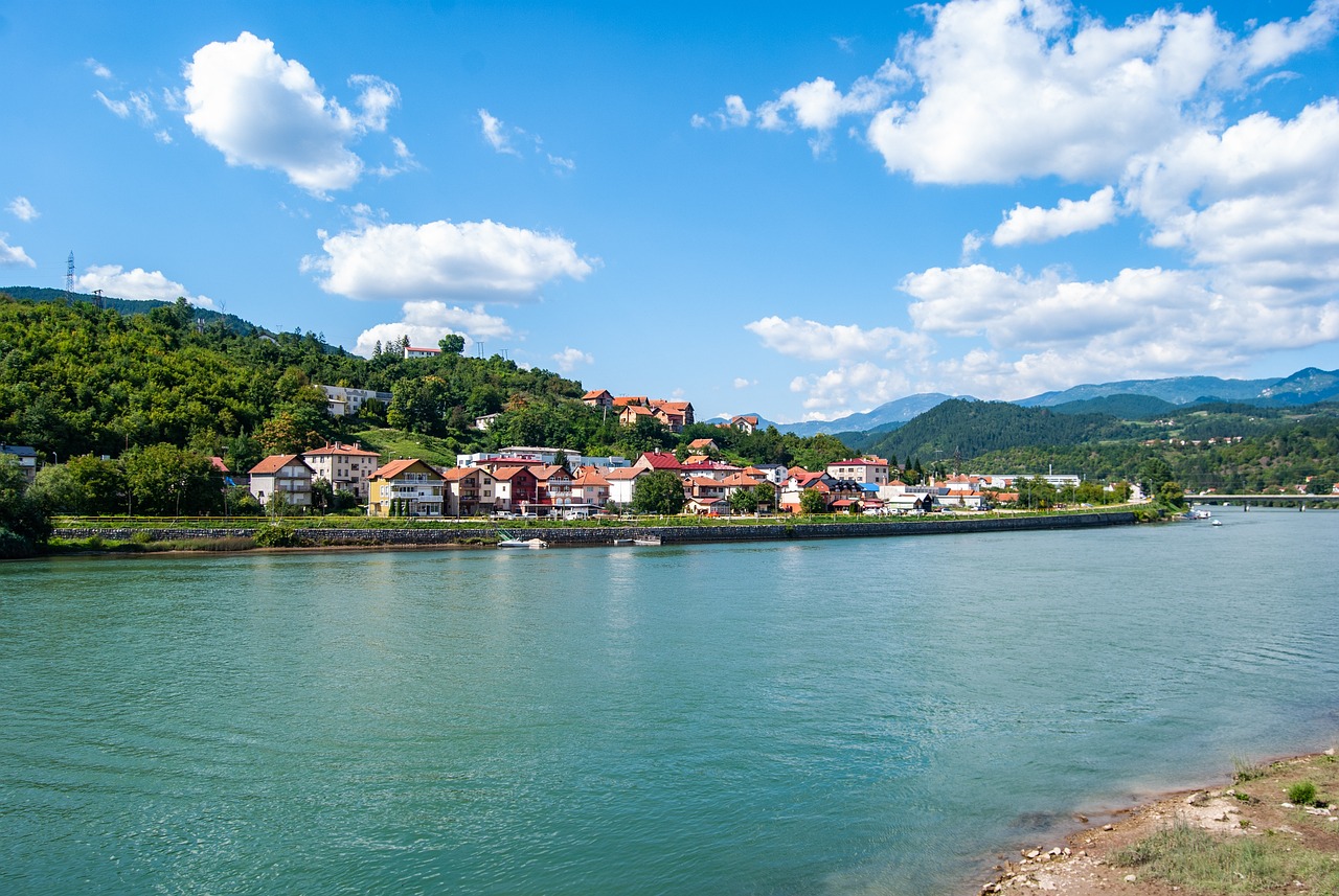 Danube river close by Visegrad in Hungary betweeh Vac and Szob