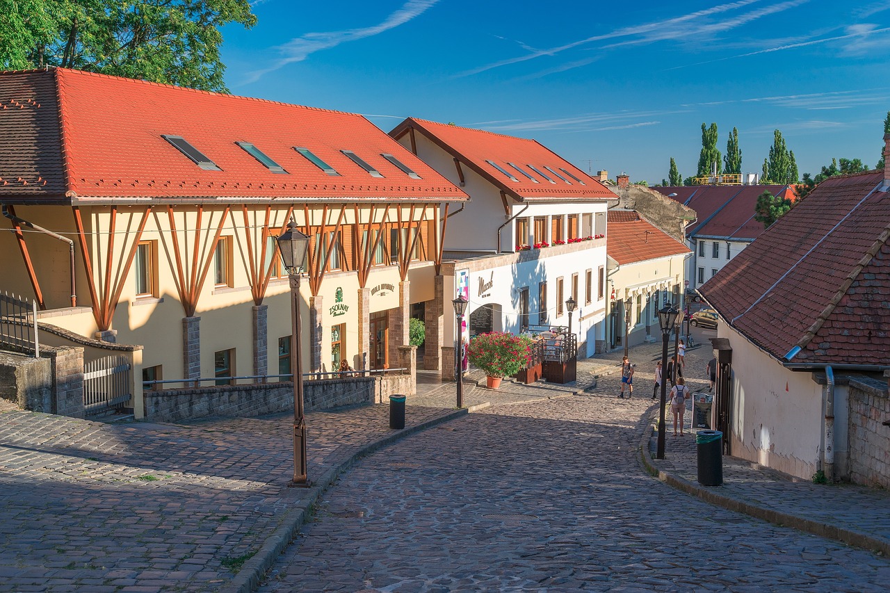 Old Town with houses in Eger in Hungary