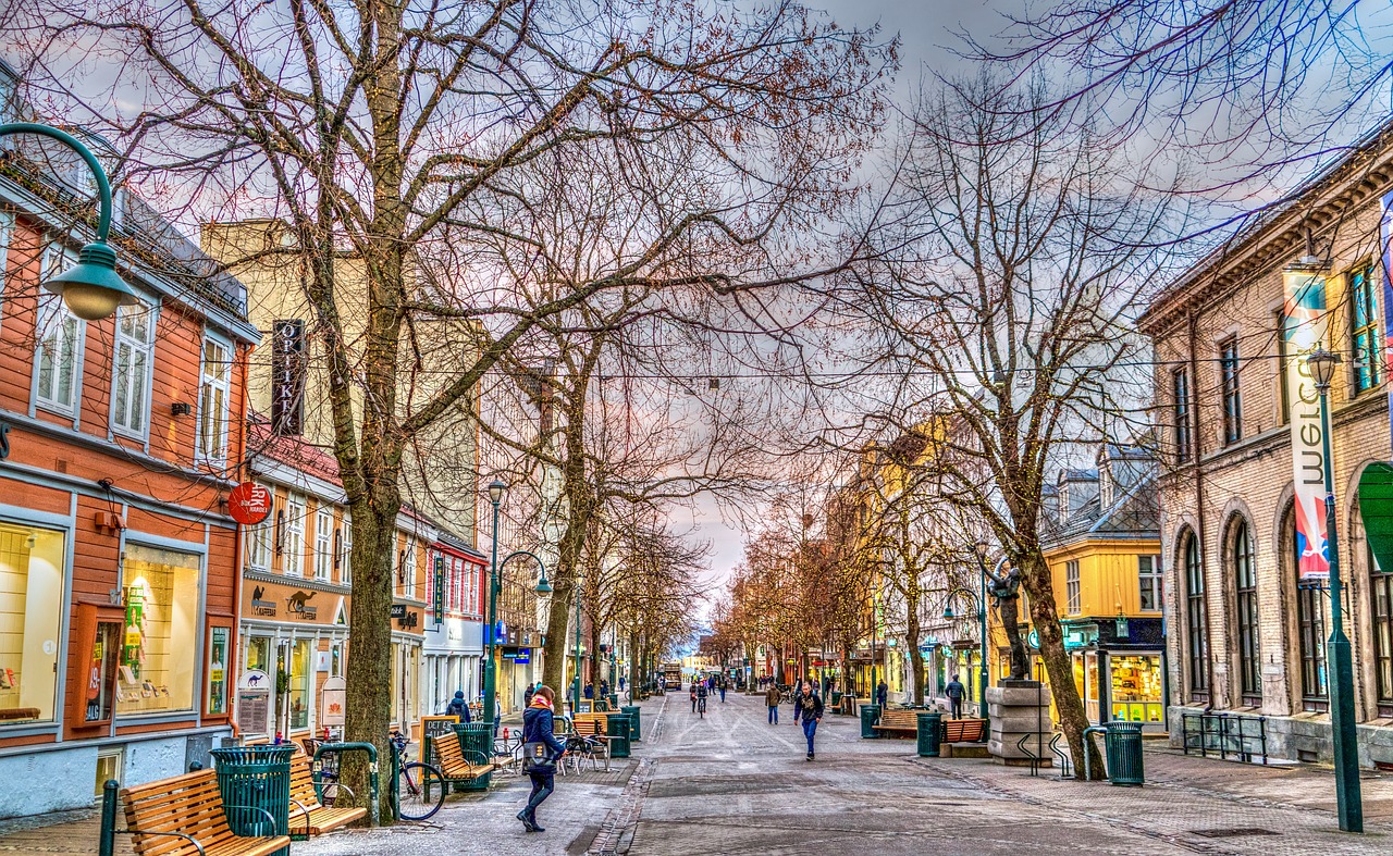 City Centre of Trondheim in Norway during autumn