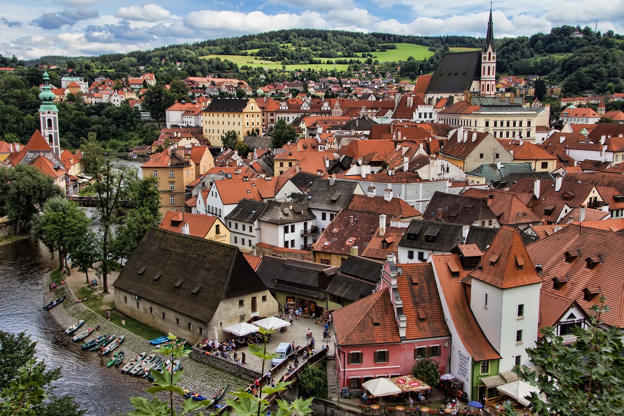 Old town of Cesky Krumlov in the Czech Republic