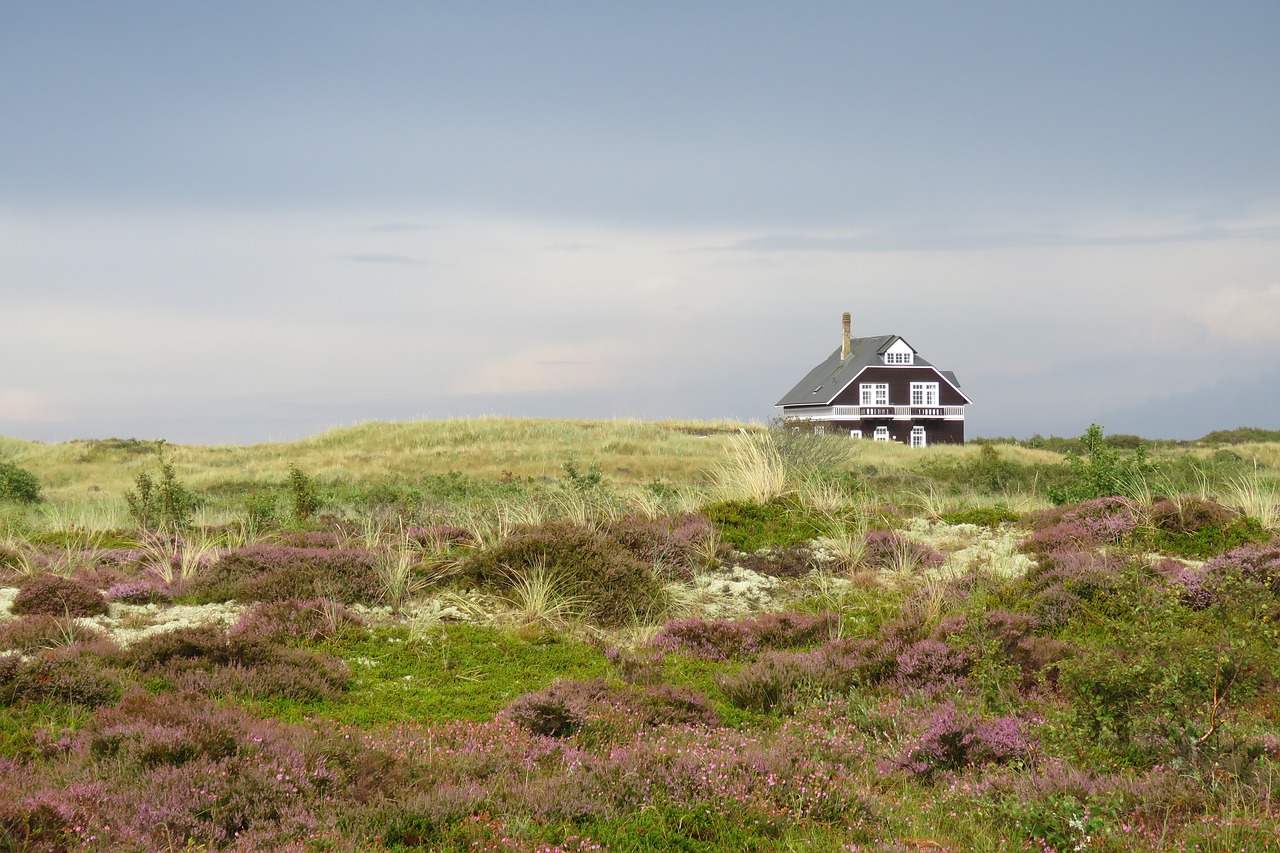 Dunes close by Skagen with lonely beach house