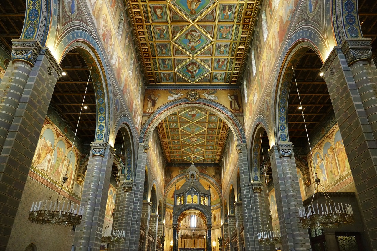 Historic monuments in church of Pecs in Hungary