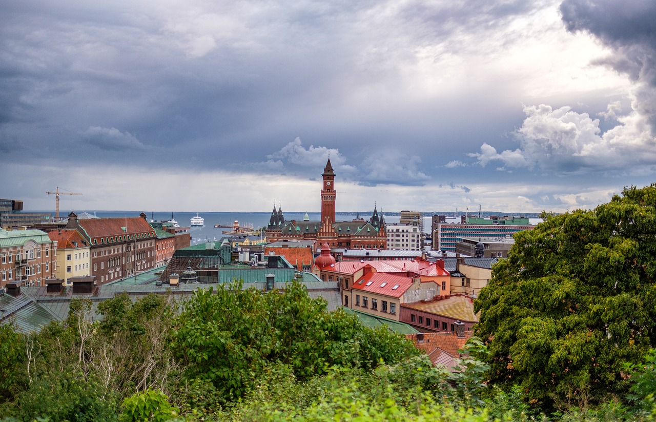 Helsingborg on the line between Gothenburg and Malmo