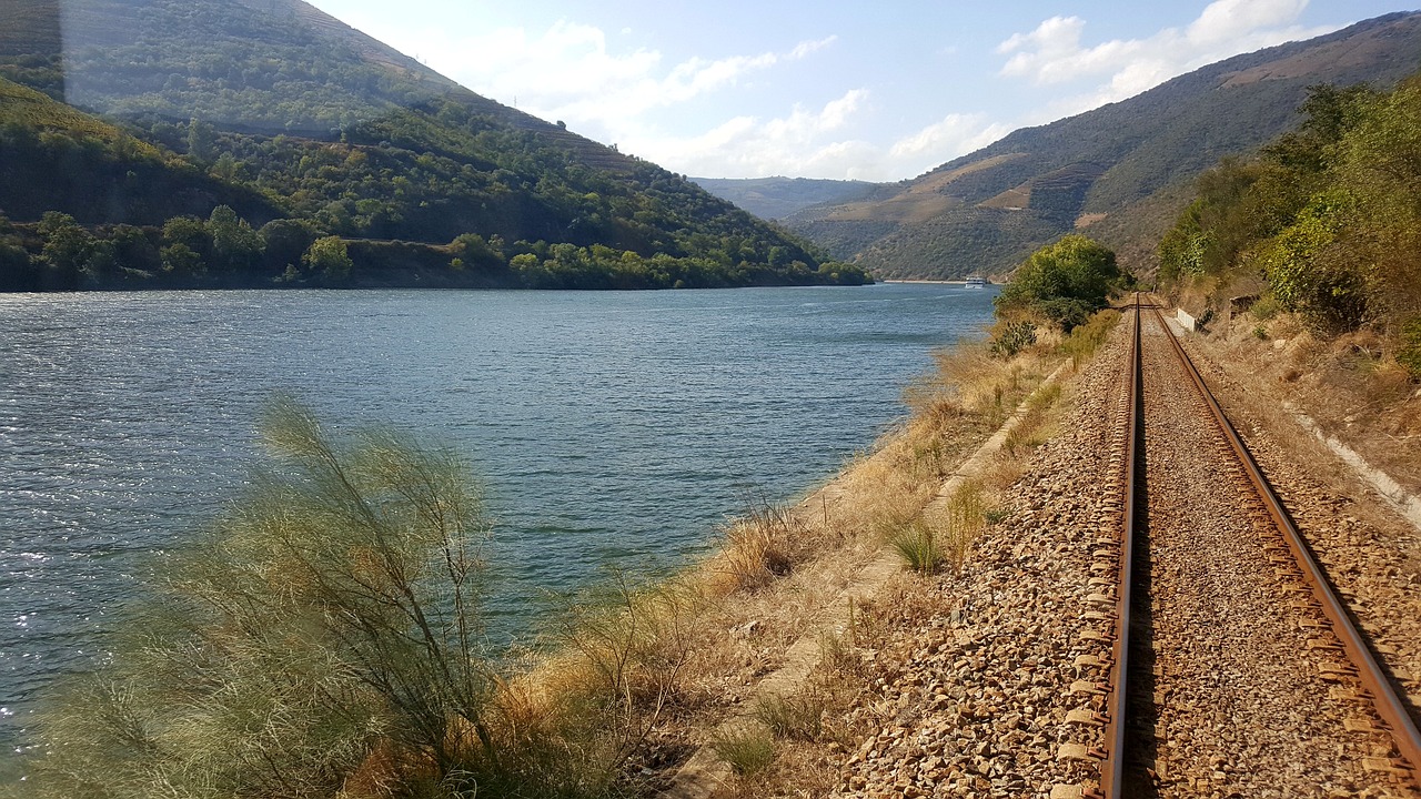 Presidential train line in Douro valley in Portugal