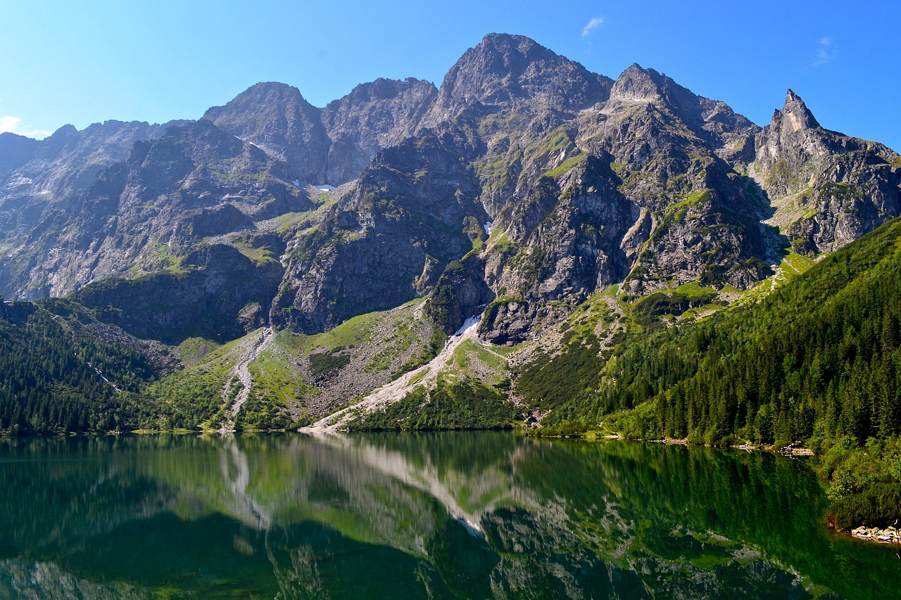 lake and mountains in Zakopane national park in Poland