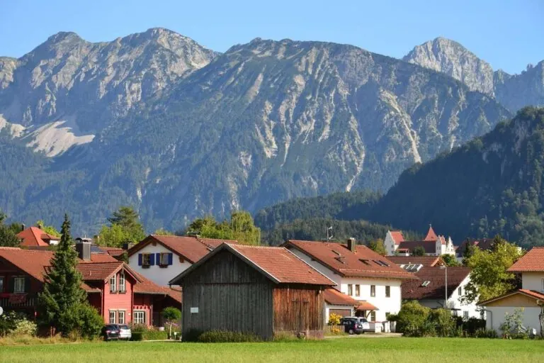 Charming village of Fussen with stunning mountain backdrop